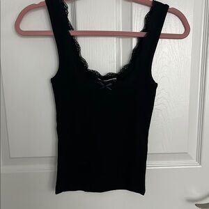 Zara Black Fitted Sleeveless Tank Top